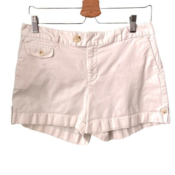Banana Republic Factory Martin Fit White Cuffed Shorts in Size 8 - Picture 1 of 8